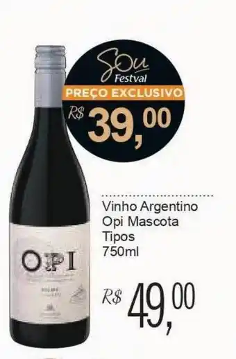 Vinho argentino opi mascota tipos