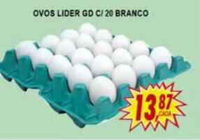 Kaçula Supermercados Ovos Lider GD c/20 branco oferta