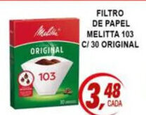 Kaçula Supermercados Filtro de Papel Melitta 103 c/30 original oferta