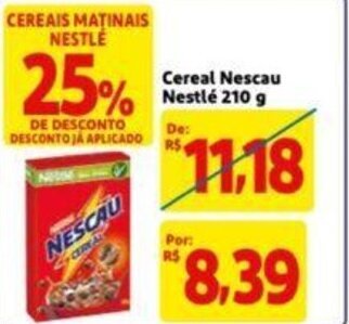 Extra Supermercado Cereal Nescau Nestlé 210g oferta