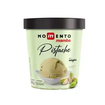 Sorvete premium pistache momento mambo 500ml