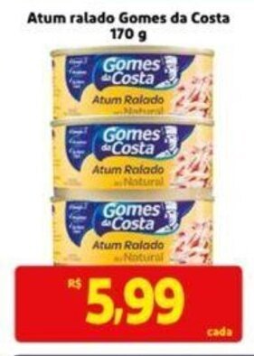 Extra Supermercado Atum Ralado Gomes da Costa 170g oferta