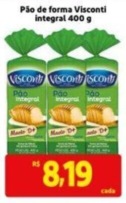 Extra Supermercado Pão de forma Visconti Integral 400g oferta