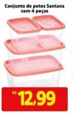 Extra Supermercado Conjunto de Potes Santana com 4 peças oferta