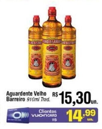 Fort Atacadista Aguardente Velho Barreiro 910ml oferta