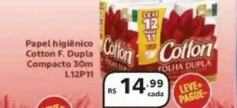 Papel higiênico cotton f. dupla compacto l12p11