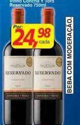 Supermercados Guanabara Vinho concha y toro reservado oferta