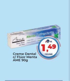 Tonin Superatacado Creme dental c/ flúor menta ame 90g oferta
