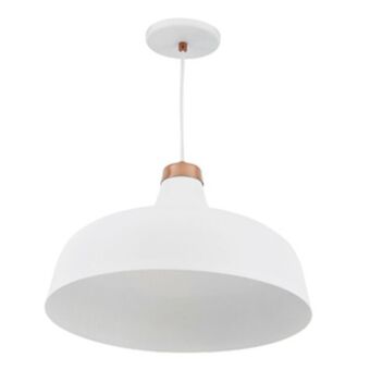 Leroy Merlin Pendente redondo 1 lâmpada metal branco e cobre ares luz vita oferta