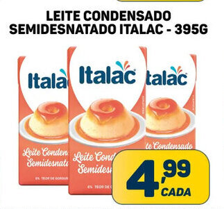 Dom Atacadista Leite Condensado Semidesnatado Italac 395g oferta