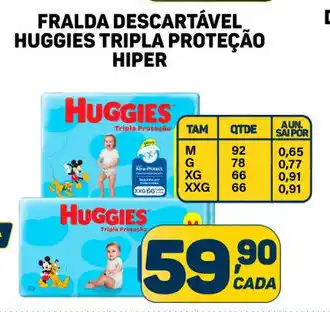 Dom Atacadista Fralda Descartável Huggies Tripla Proteção Hiper oferta