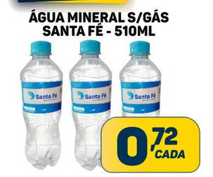 Dom Atacadista Água Mineral s/ Gás Santa Fé 510ml oferta
