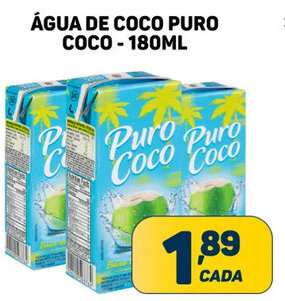 Dom Atacadista Água de Coco Puro Coco 180ml oferta