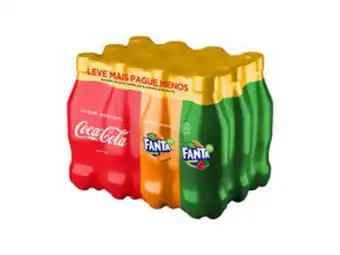 Arena Atacado Refrigerante pet coca cola mini c/ 6 unid. + refrigerante pet fanta laranja c/ 3 unid. + refrigerante pet fanta guaraná c/ 3 oferta