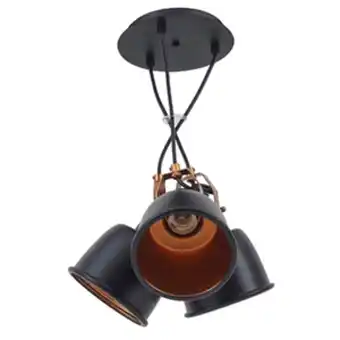 Leroy Merlin Pendente redondo 3 lâmpadas metal preto e cobre abu inspire oferta