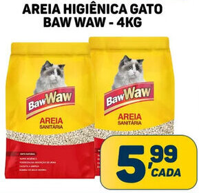 Areia higiênica gato Baw Waw 4kg