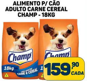 Dom Atacadista Alimento p/ cão Adulto Carne Cereal Champ 18kg oferta
