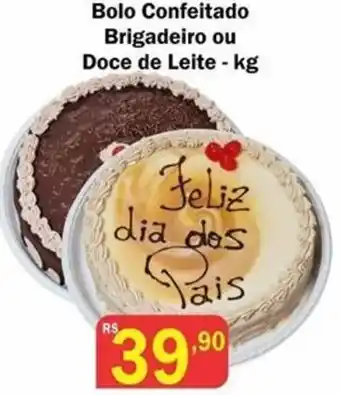 Supermercados Pedroso Bolo Confeitado Brigadeiro ou Doce de Leite 1kg oferta