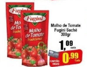 Higa's Supermercado Molho de Tomate Fugini sache 300g oferta