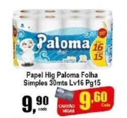 Higa's Supermercado Papel Hig Paloma Folha Simples 30mts Lv16 Pg15 oferta