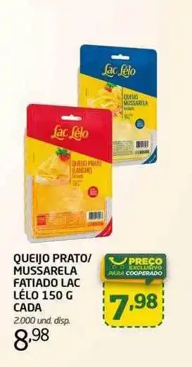 Cooper Queijo prato-mussarela fatiado lac lélo oferta