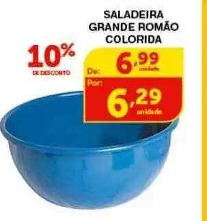Roldão Saladeira grande romão colorida 10% de desconto oferta