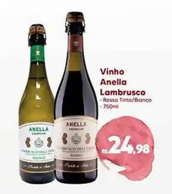 Rebouças Supermercados Vinho anella lambrusco rossa tinto-bianco oferta