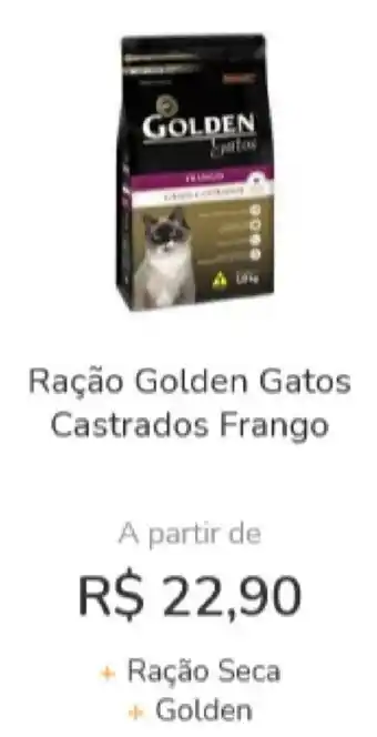 racao Golden Gatos Castardos Frango