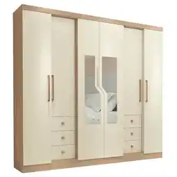 Benoit Guarda roupa / roupeiro barcellona genebra 6 portas 6 gavetas com espelho oferta