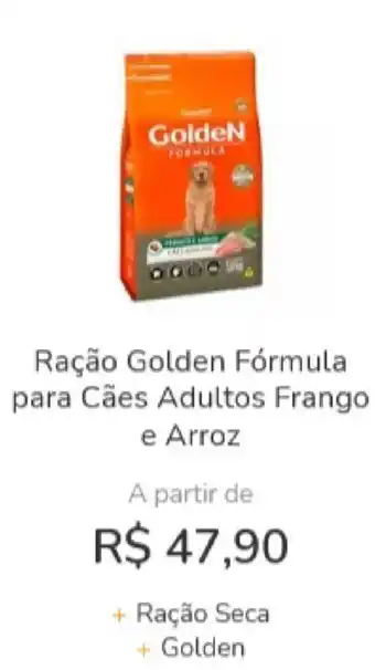 Cobasi racao Golden Formula para Caes Adultos Frango e Arroz oferta