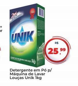 Detergente em pó p/ máquina de lavar louças unik 1kg
