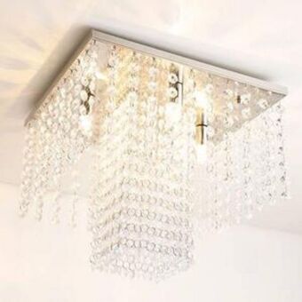 Lustre luminária de cristal acrílico para 4 lâmpadas soquete g9 de led 30x30cm elisabeth - at.home