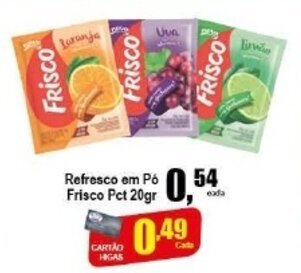 Higa's Supermercado Refresco em po Frisco Pct 25g oferta
