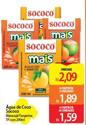 Atacadão Água de Coco Sococo 200ml oferta