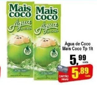 Higa's Supermercado Agua de Coco Mais Coco Tp 1L oferta