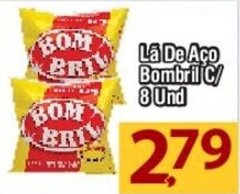 Lã de aço Bombril c/8 un 60g