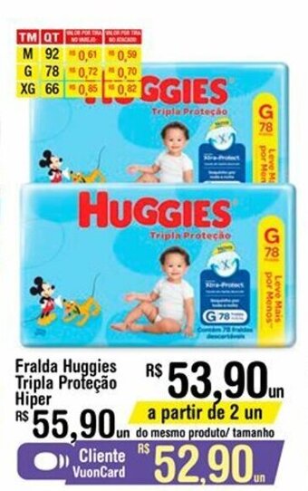 Fort Atacadista Fralda Huggies Tripla Protecao Hiper oferta