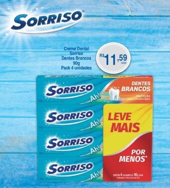 Fort Atacadista Creme Dental Sorriso Dentes Brancos 90g pack 4 unidades oferta