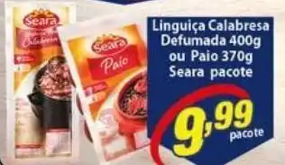 Vencedor Atacadista Linguica Calabresa Defumada 400g ou Paio 370g Seara pacote oferta