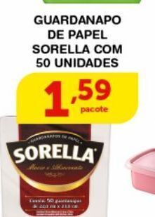 Roldão Guardanapo de papel sorella com 50 unidades oferta