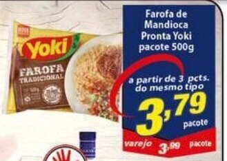 Vencedor Atacadista Farofa de Mandioca Pronta Yoki pacote 500g oferta