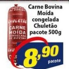 Vencedor Atacadista Carne Bovina Moida Congelada Chuletao pacote 500g oferta