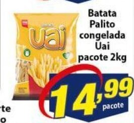 Vencedor Atacadista Batata palito congelada Uai pacote 2kg oferta