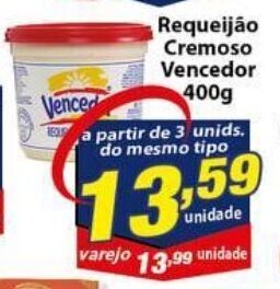 Vencedor Atacadista Requeijao cremoso Vencedor 400g oferta