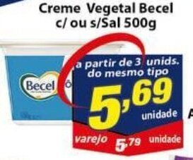 Vencedor Atacadista Creme Vegetal Becel c/ ou s/Sal 500g oferta