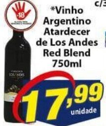 Vencedor Atacadista Vinho Argentino Atardecer de Los Andes Red Blend 750ml oferta