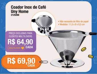 Multicoisas Coador inox de café uny home oferta
