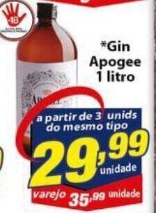 Vencedor Atacadista Gin Apogee 1L oferta