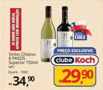 Supermercados Koch Vinho chileno 8 pasos superior oferta