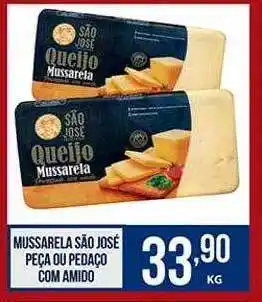 Supermercados Tiaozinho Mussarela são josé peça ou pedaço com amido oferta